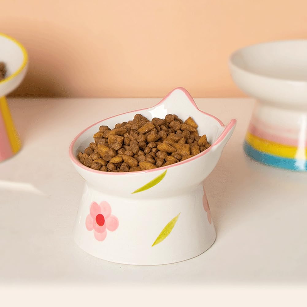 JQCUJQA cat bowl dimensions 4.5-inch diameter and 3.8-inch height in pink