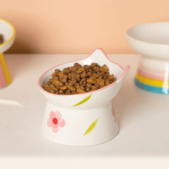 JQCUJQA cat bowl dimensions 4.5-inch diameter and 3.8-inch height in pink
