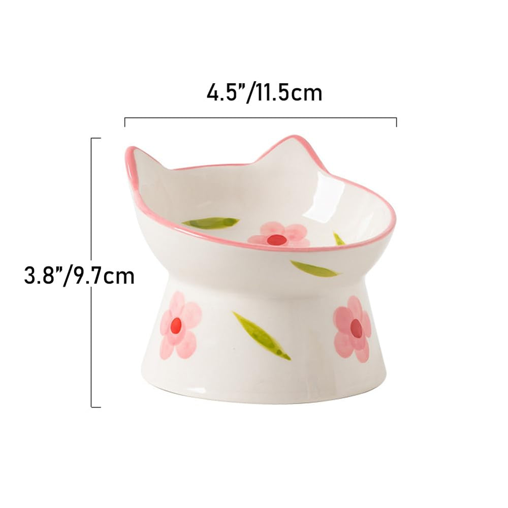 JQCUJQA whisker-friendly feeder supports food and water for indoor cats and puppies
