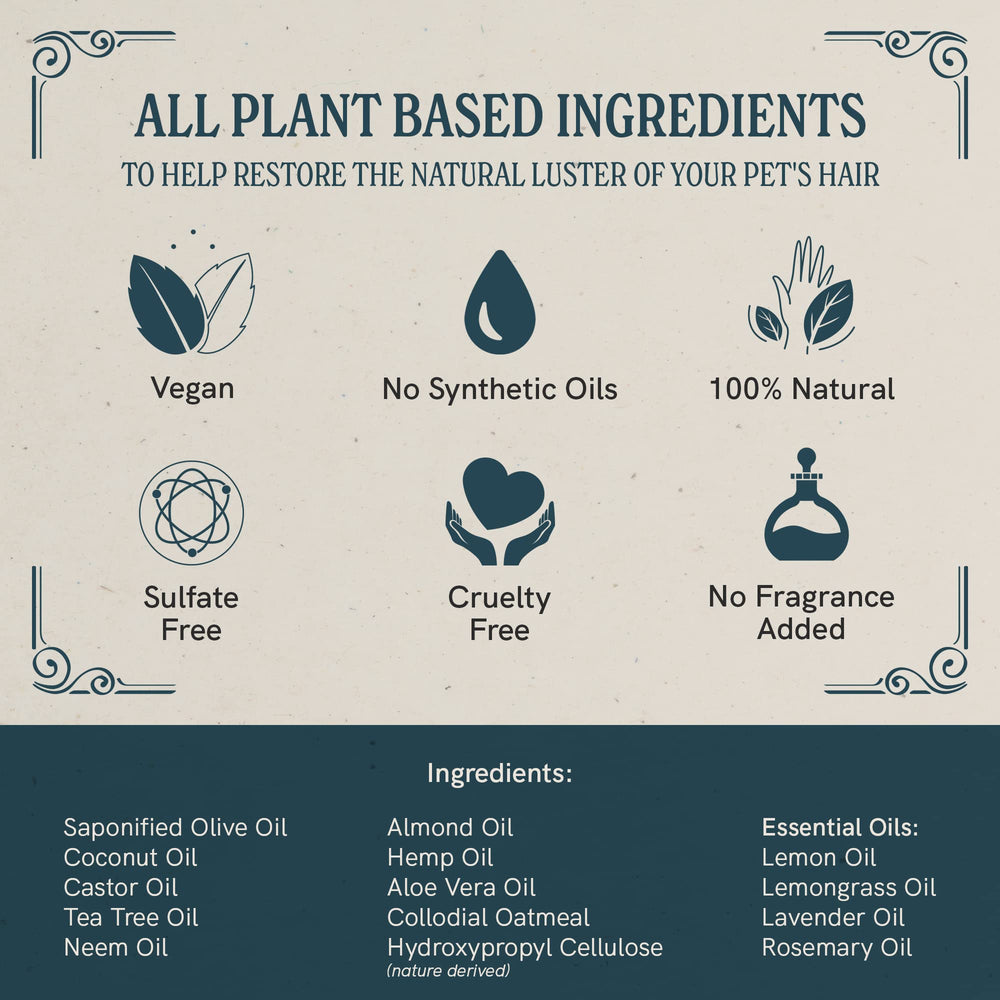 JR Liggett's soothing ingredients close-up emphasizes hydration and coat comfort