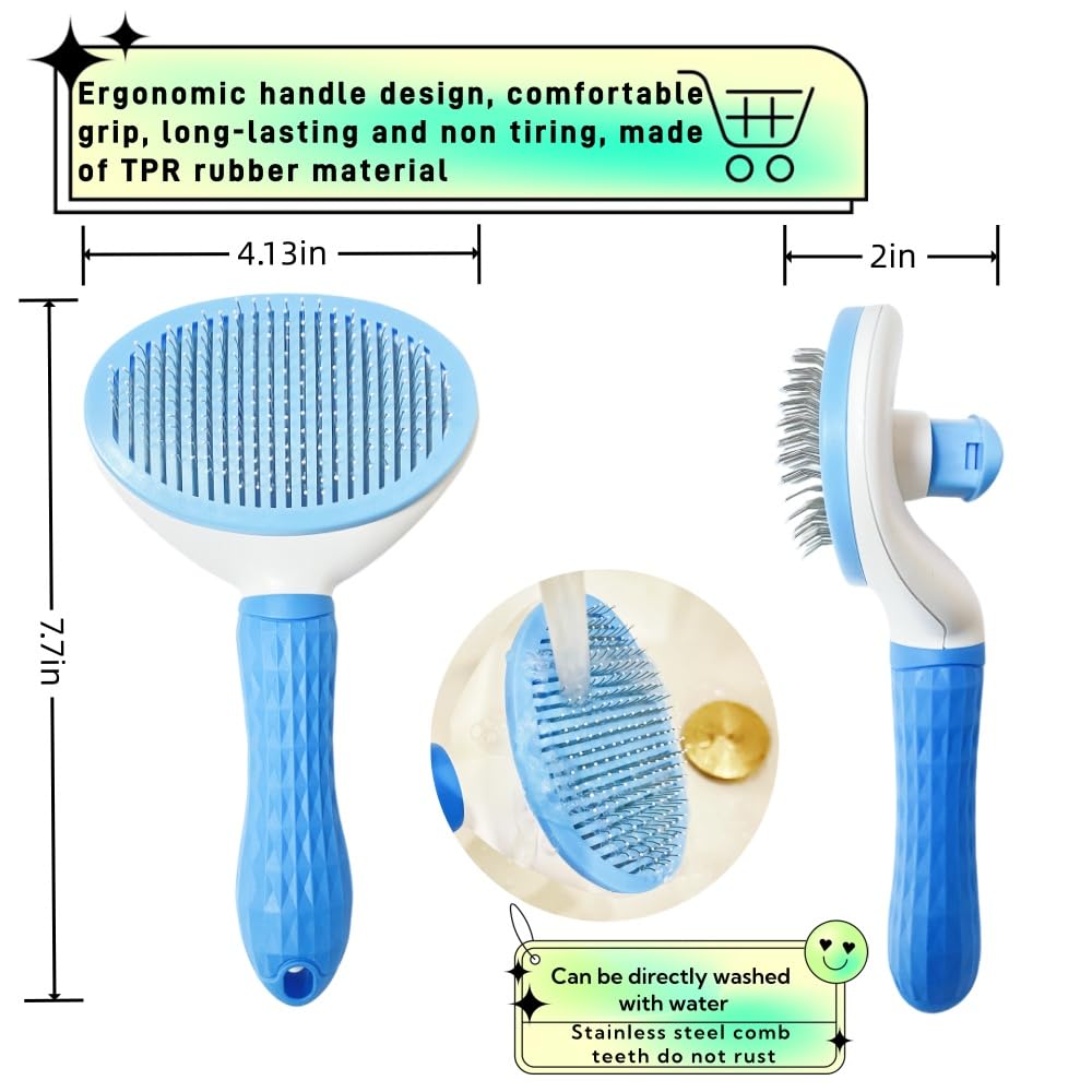 JRKOETY slicker grooming tool ergonomic grip promises comfortable, controlled grooming sessions.