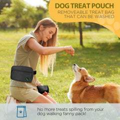 JRQCSJY puppy treat bag worn as crossbody for hands-free adventures