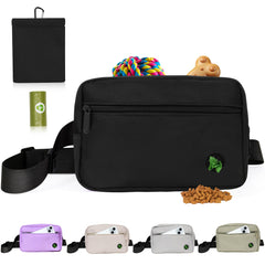 JRQCSJY puppy treat waist belt bag front view with quick-access pockets for walks