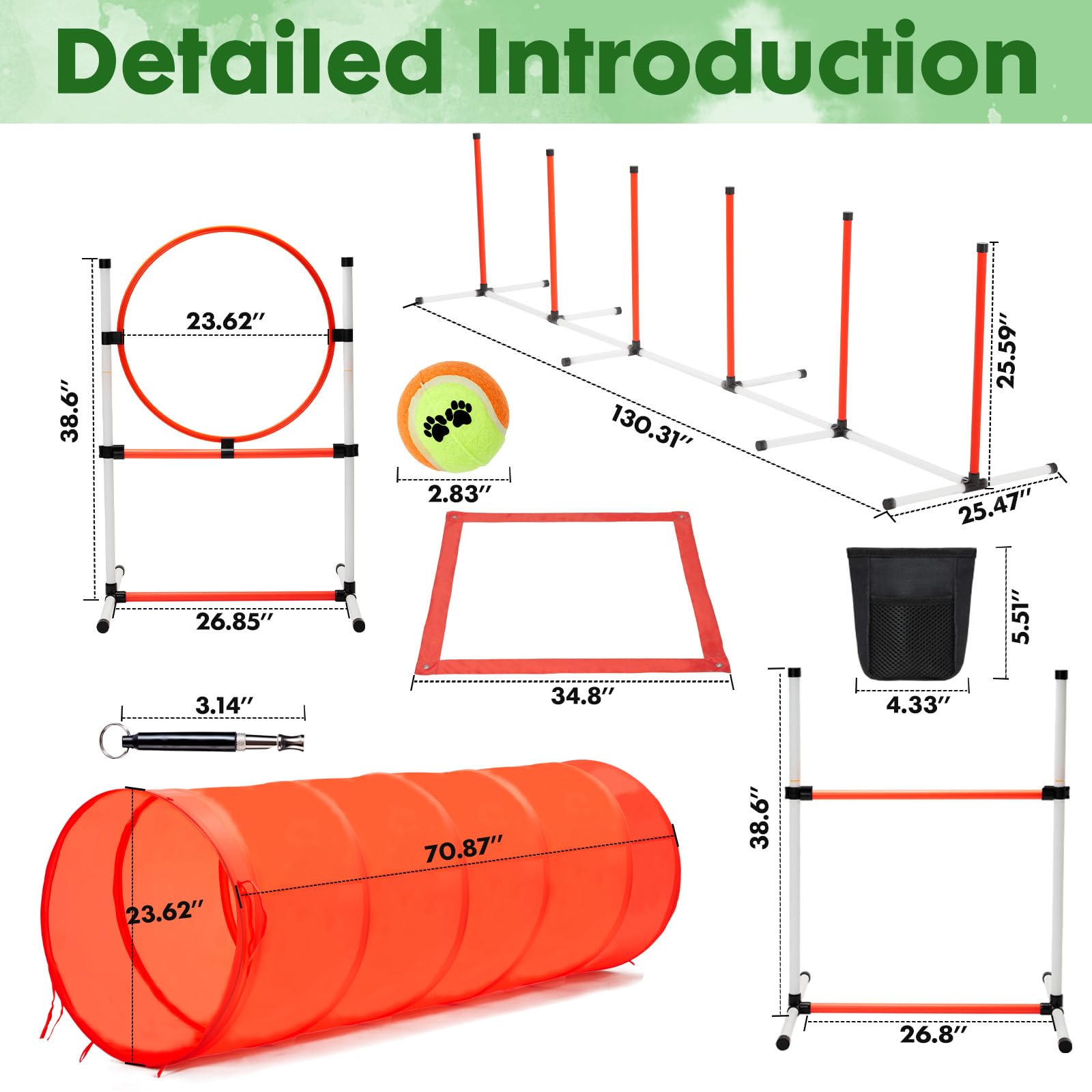 JRUICFDY complete backyard agility set enables versatile home training