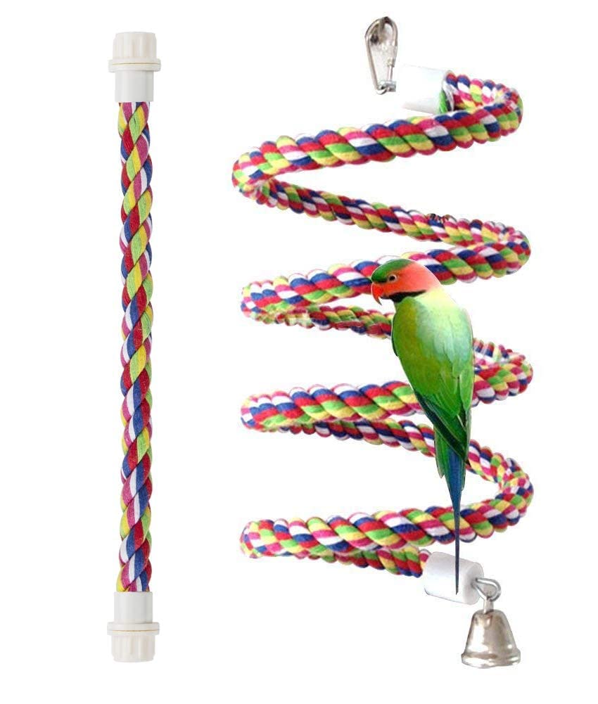 JRVT rope bungee bird toy in 43-inch size promotes play and balance.