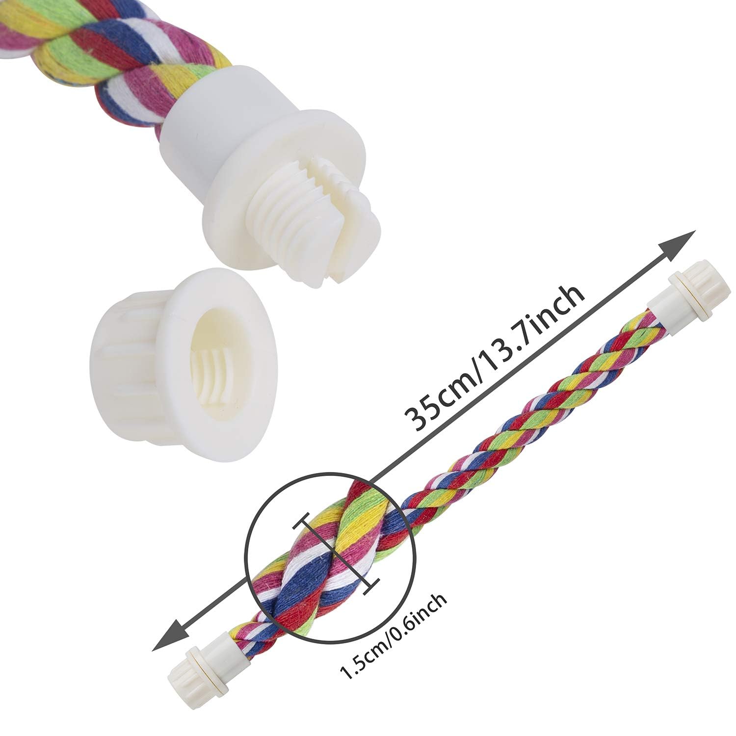 JRVT rope bungee bird toy used as climbing swing for exercise.