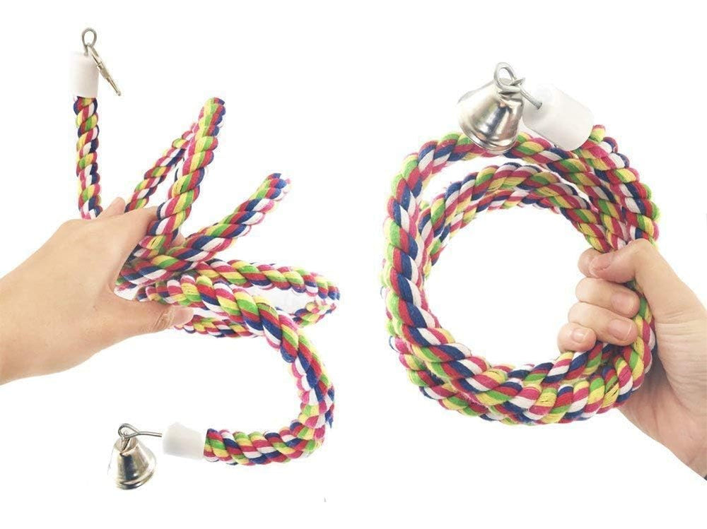 JRVT rope bungee bird toy flexible setup twists for interactive play.