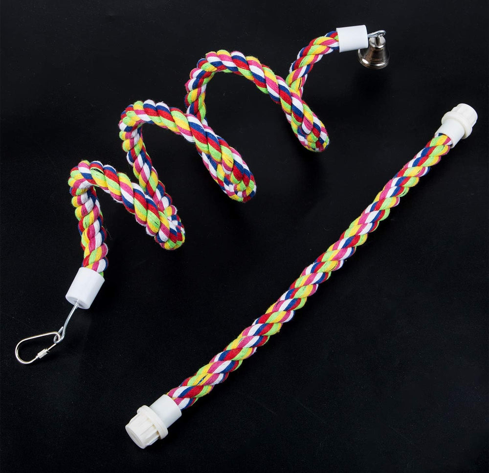 JRVT rope bungee bird toy packaging closeup shows natural cotton.