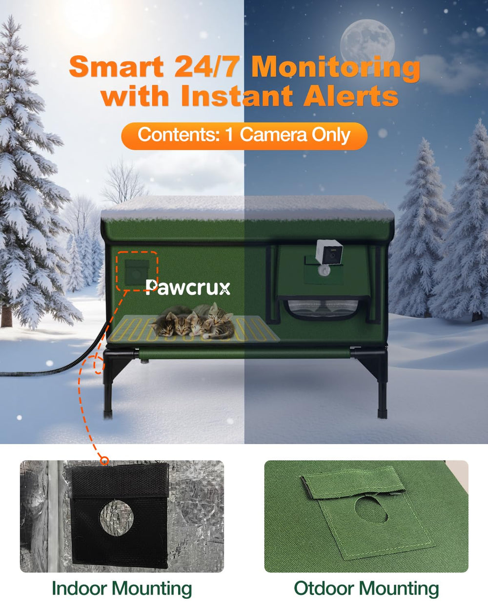 JLSAME heated cat bed interior with cozy padding for cold nights