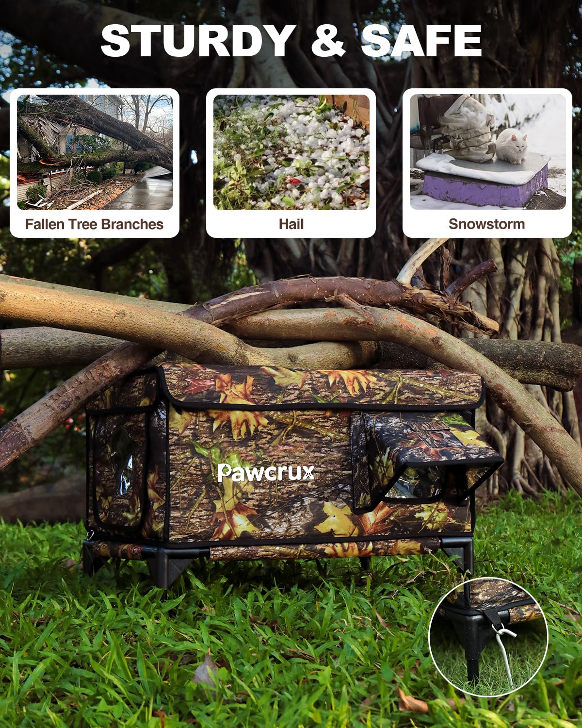 JLSAME outdoor cat shelter elevated design keeps paws dry from damp ground.