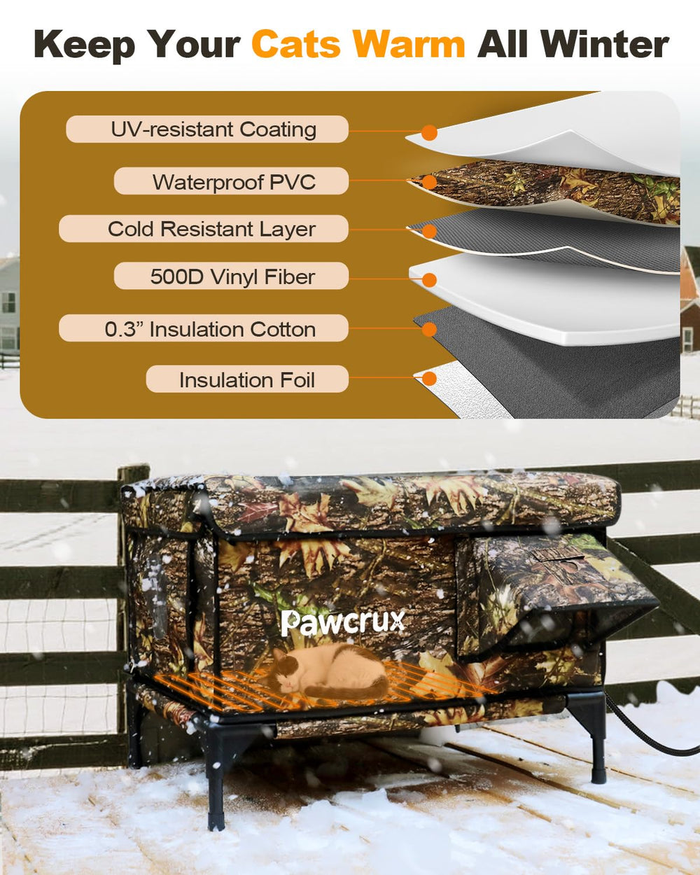 JLSAME waterproof shell exterior supports wind and rain resistance.