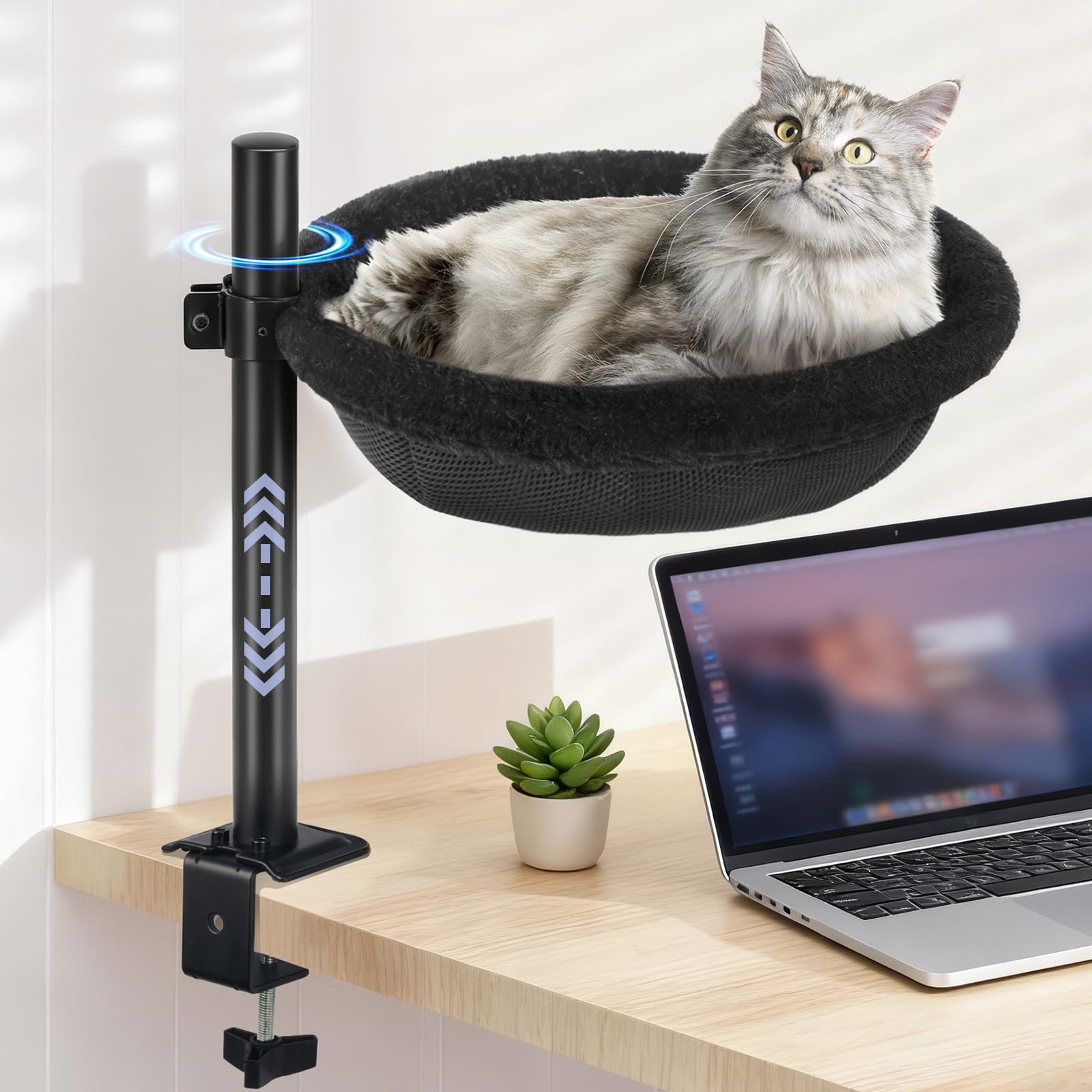 JSLIN Cat Desk Bed assembly demonstrates quick tool-free setup for clutter-free workspace