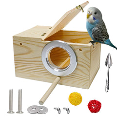 JSLZF bird nest box inside cage view for parakeet nesting and housing
