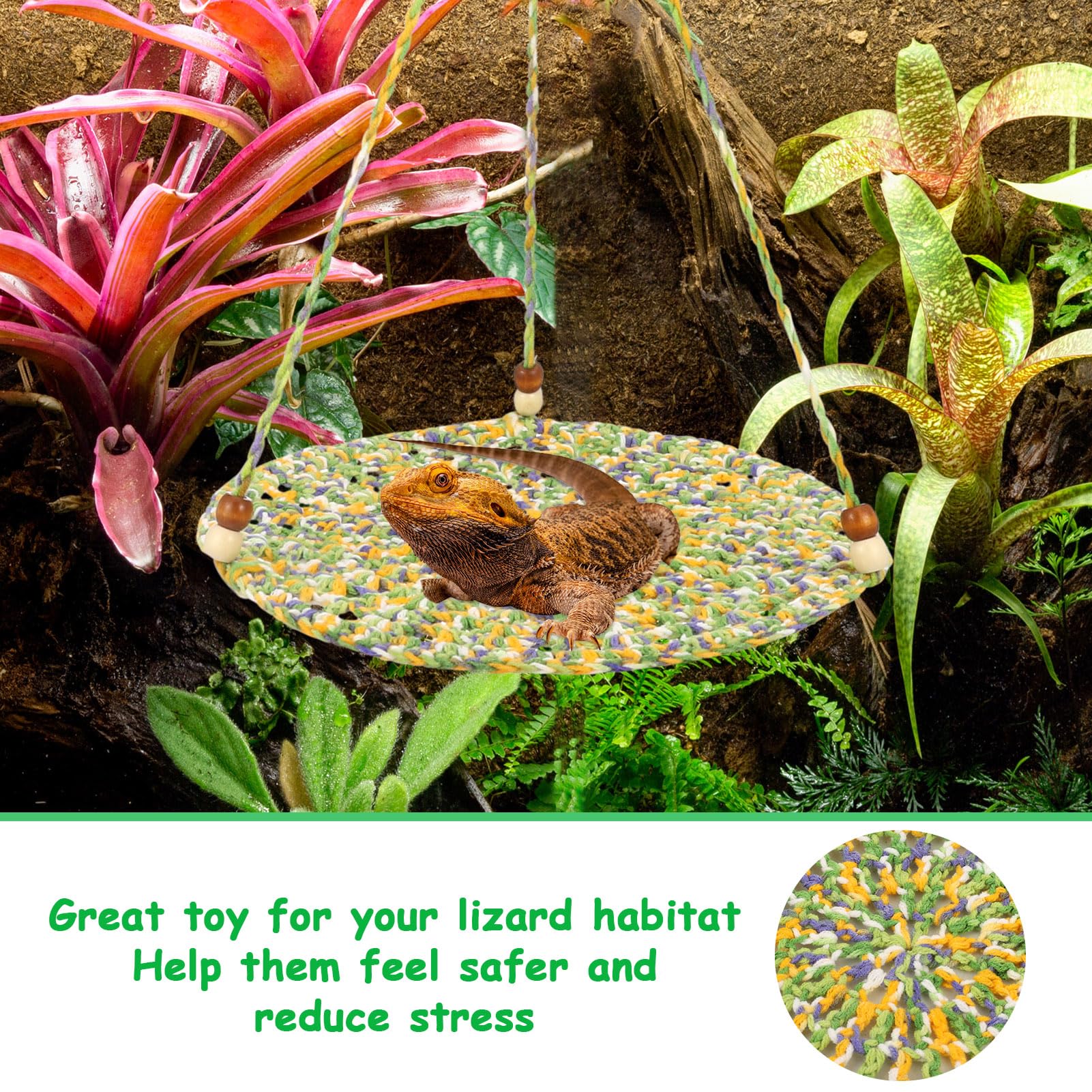 Jspupifip gecko chameleon hammock fit demonstrates versatile enclosure compatibility.