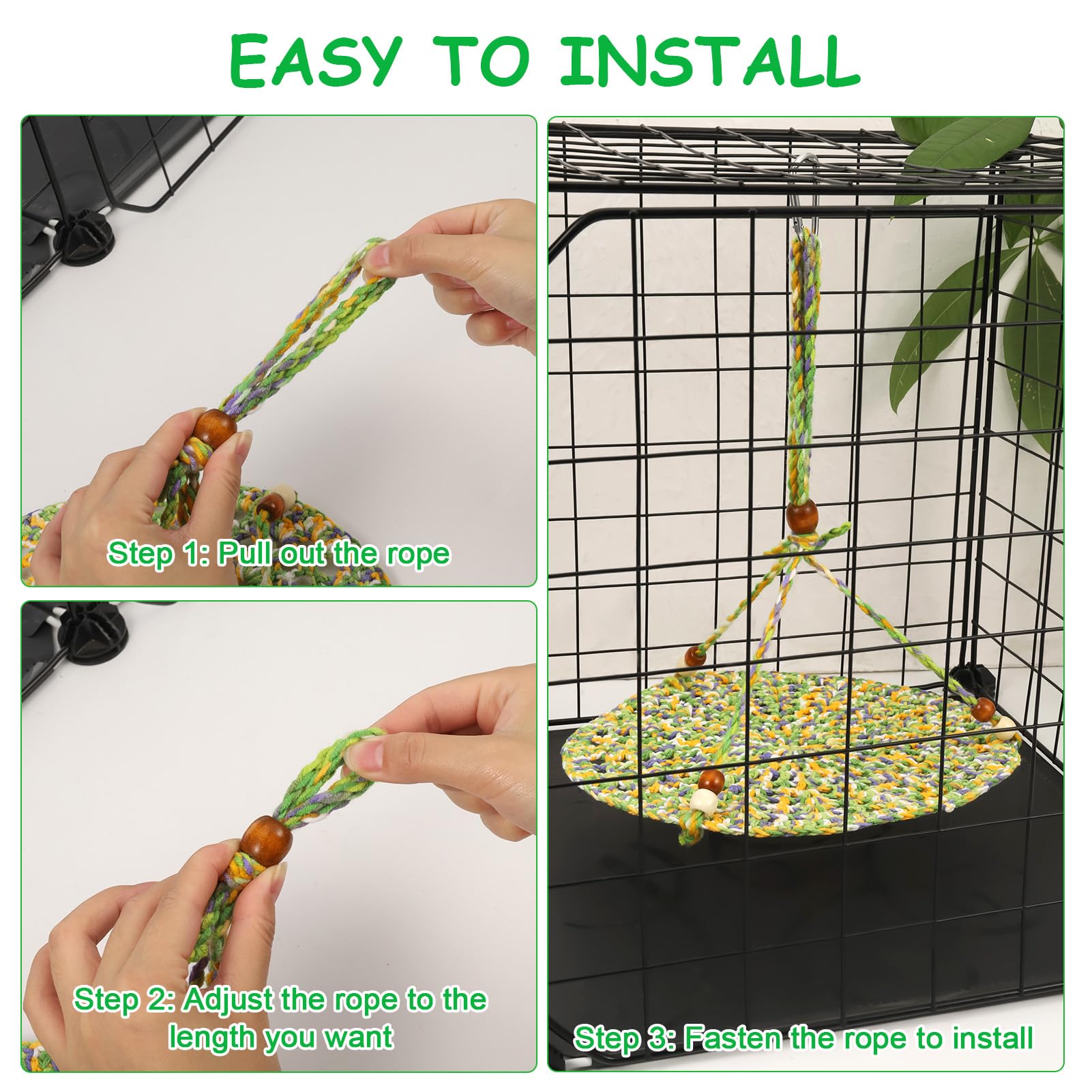Jspupifip reptile hammock easy hanging setup highlights simple cage installation.