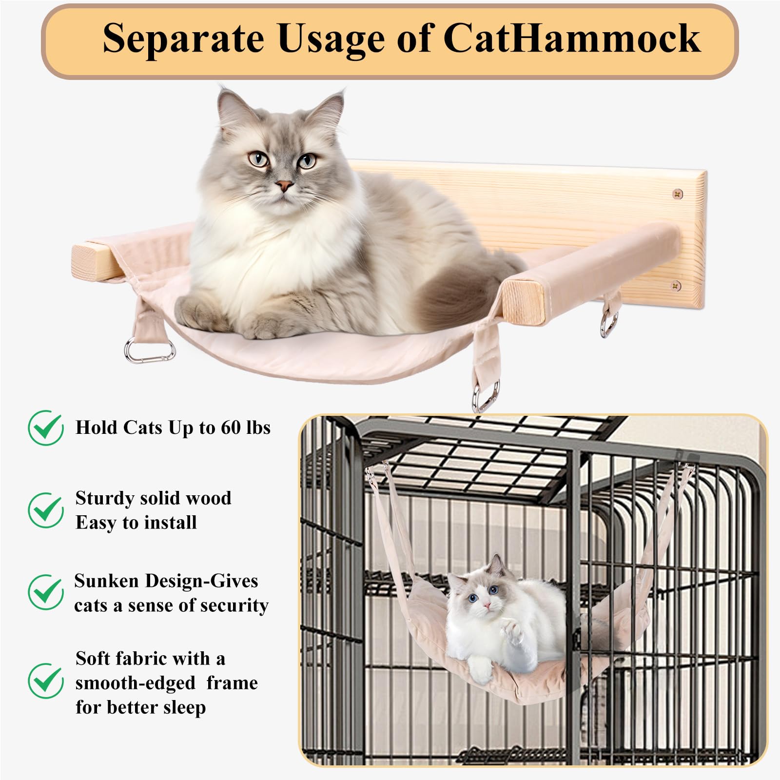 JSPYFITS dimensions 18.9 by 12.6 inches fit large cats comfortably.