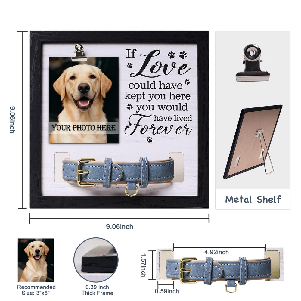 JSSTEM pet memorial frame collar display showing the centerpiece keepsake