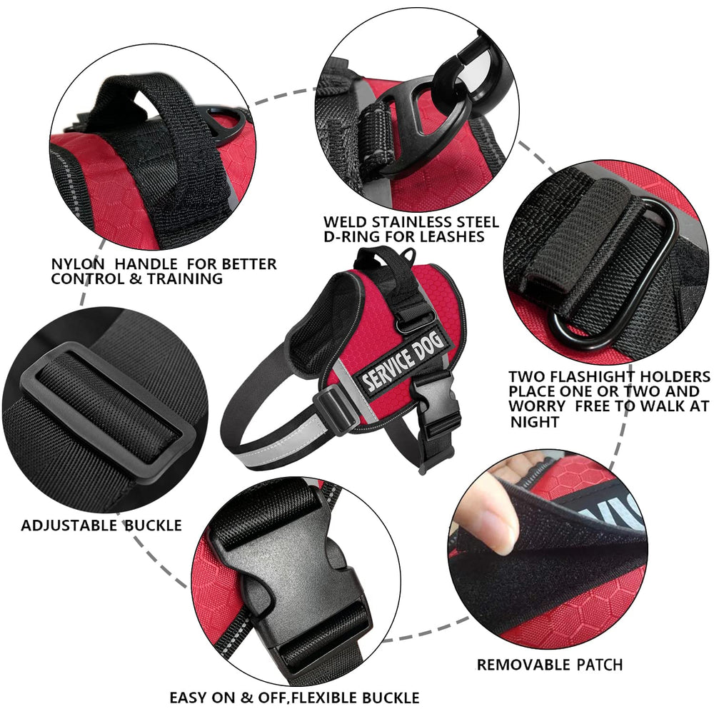 JSXD dog harness reflective straps shine at night for safer visibility.