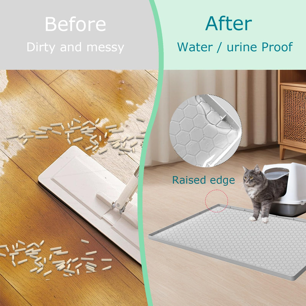 JSXZWOO cat litter mat easy-clean design allows quick rinse or wipe-down.