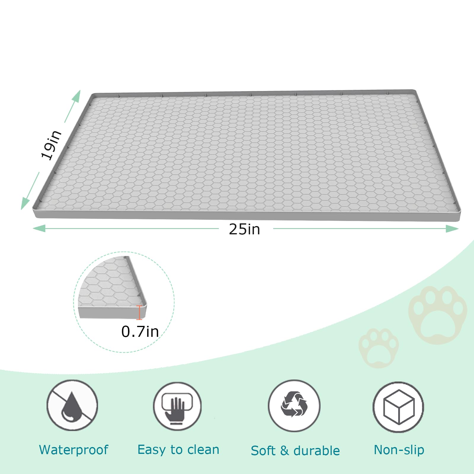 JSXZWOO cat litter mat food-grade silicone safe and durable for pets.