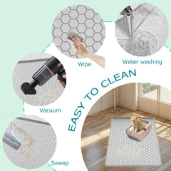 JSXZWOO cat litter mat raised edge traps litter and drips away from floors.