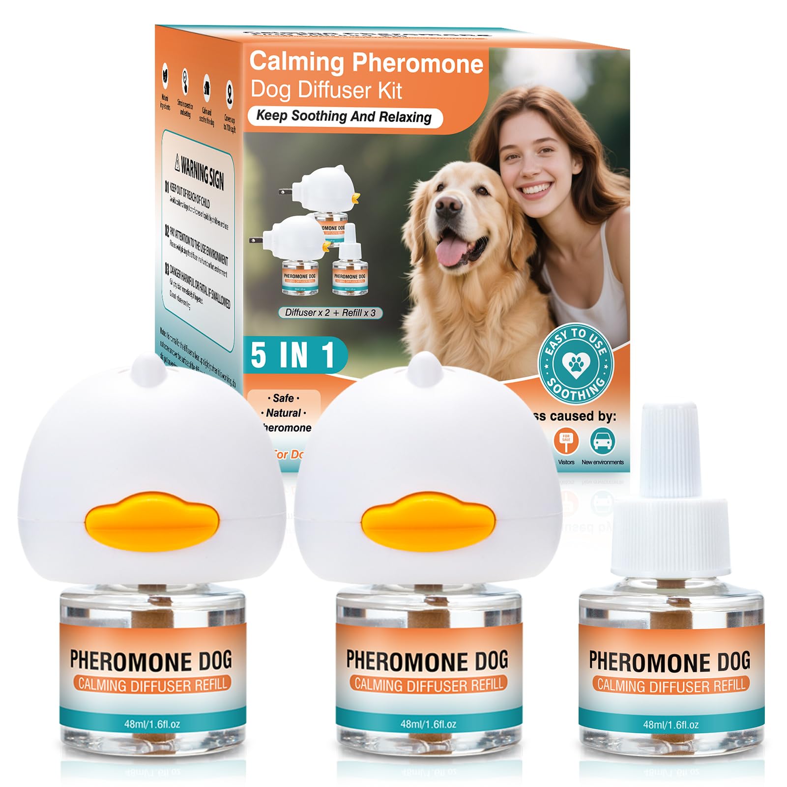JTEWZX dog calming diffuser kit with 2 plug-ins for calmer spaces