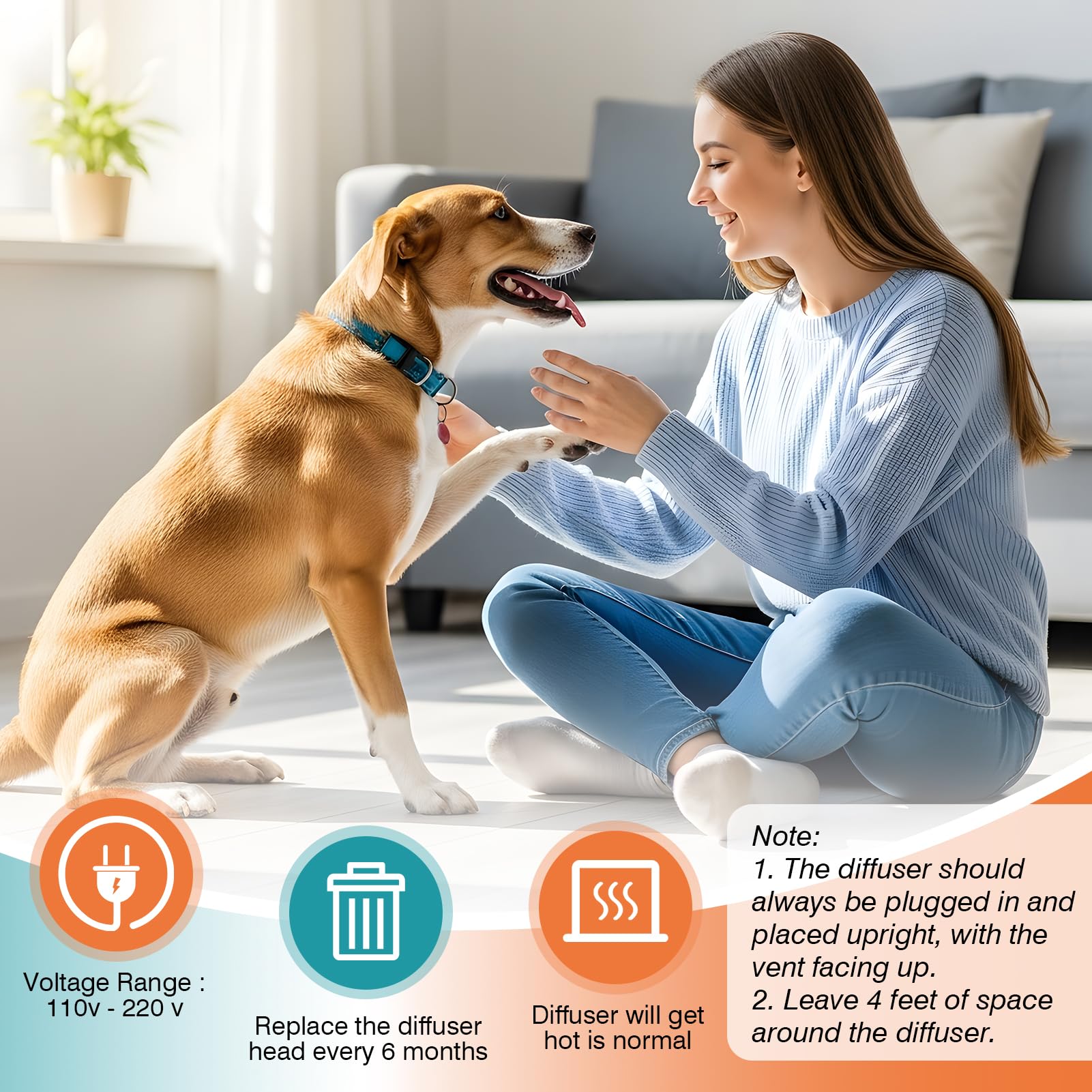 JTEWZX dog diffuser refills 48ml for ongoing relaxation
