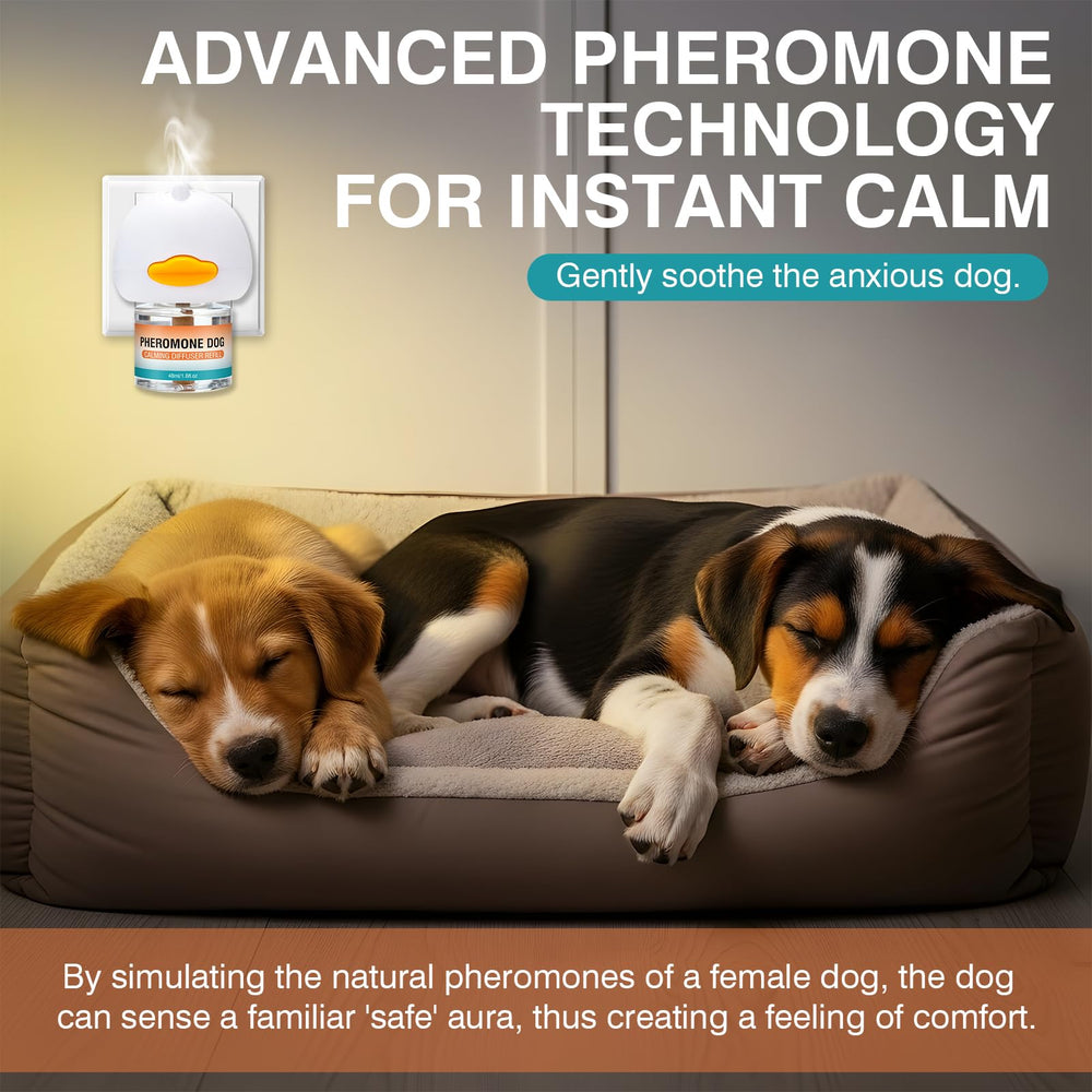 JTEWZX dog pheromone diffuser closeup showing soothing action