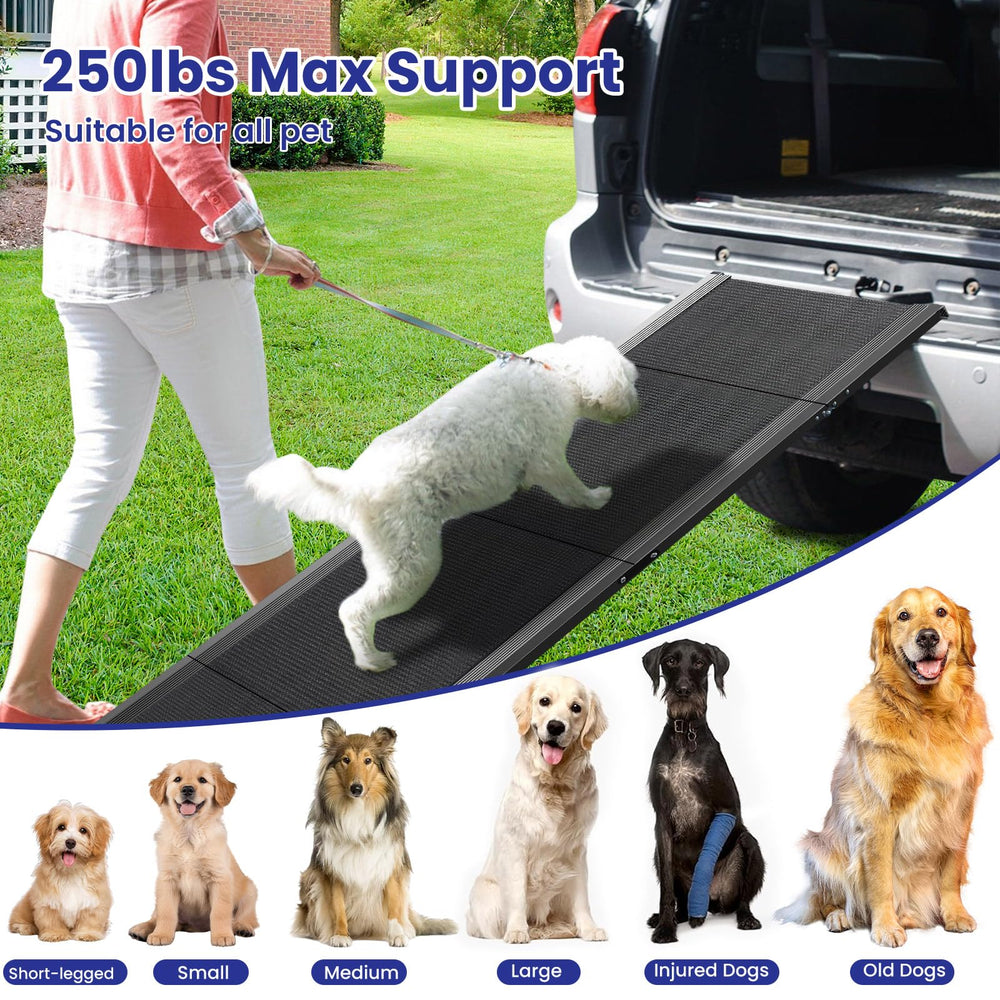 JTSIOV dog ramp folded compact reveals easy storage in car or home