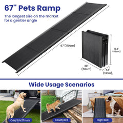 JTSIOV dog ramp with non-slip surface keeps pets safe while climbing