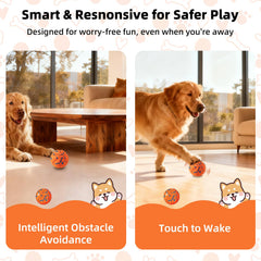 JUBBPDX Interactive Dog Ball bouncing motion suits energetic chewers for active play.