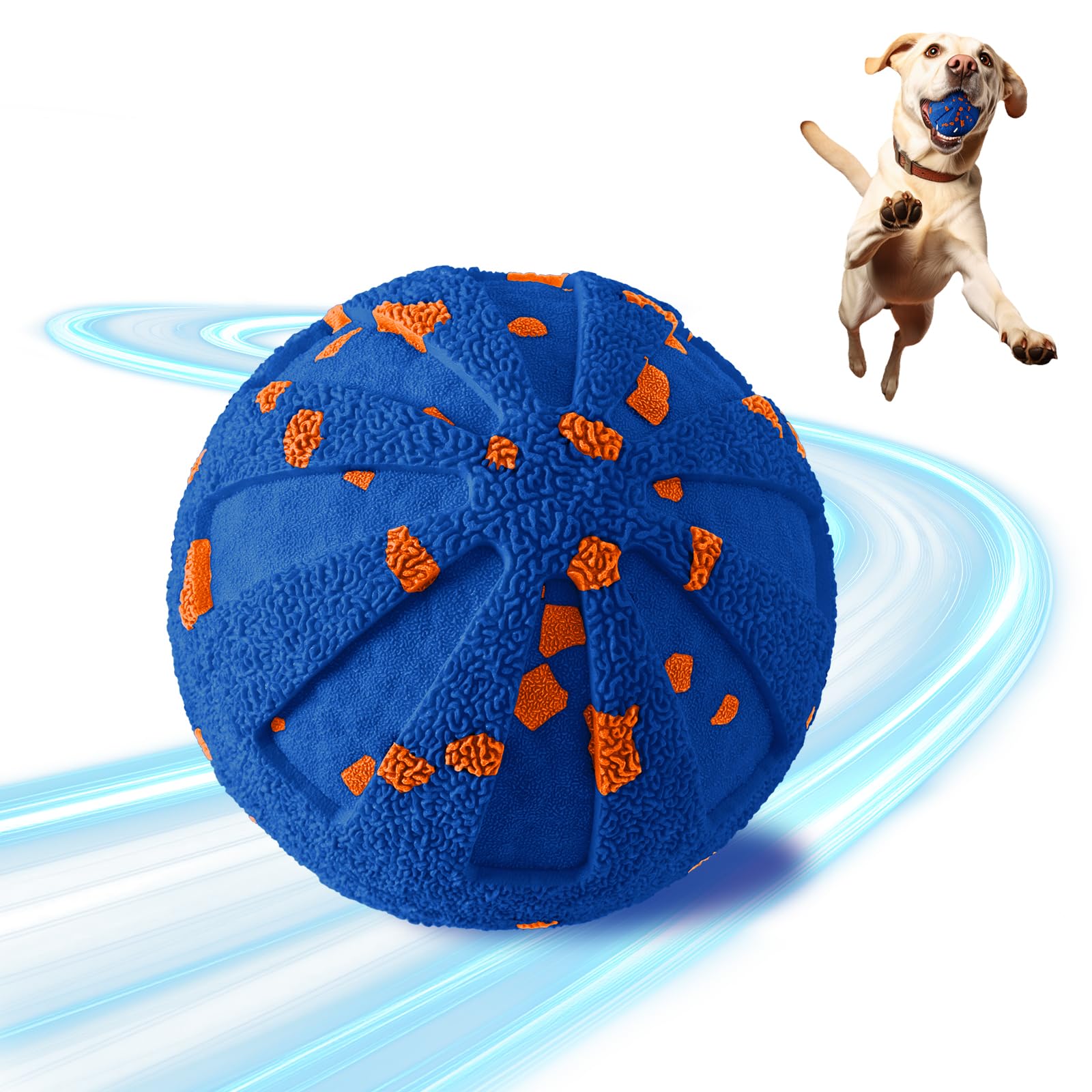 JUBBPDX Interactive Dog Ball—front view highlighting durable bite-resistant build for safe play.