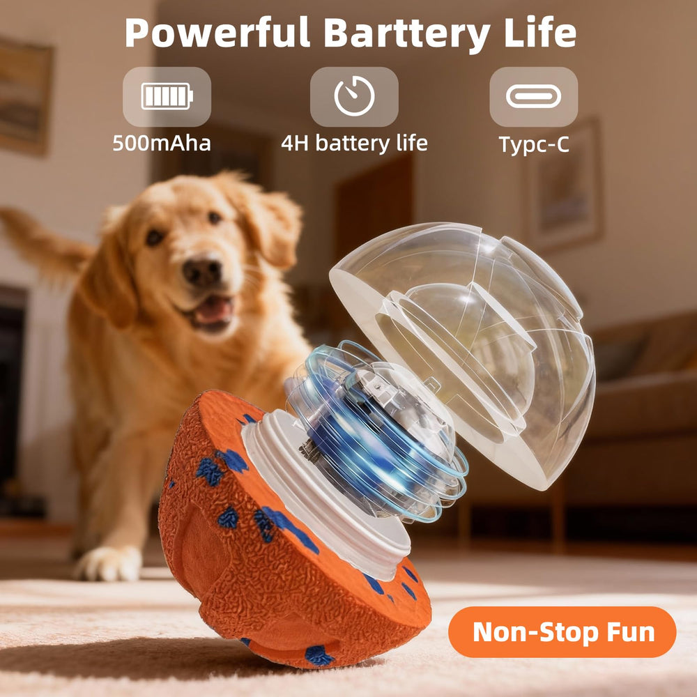 JUBBPDX Interactive Dog Ball rotating action encourages varied play for mental engagement.