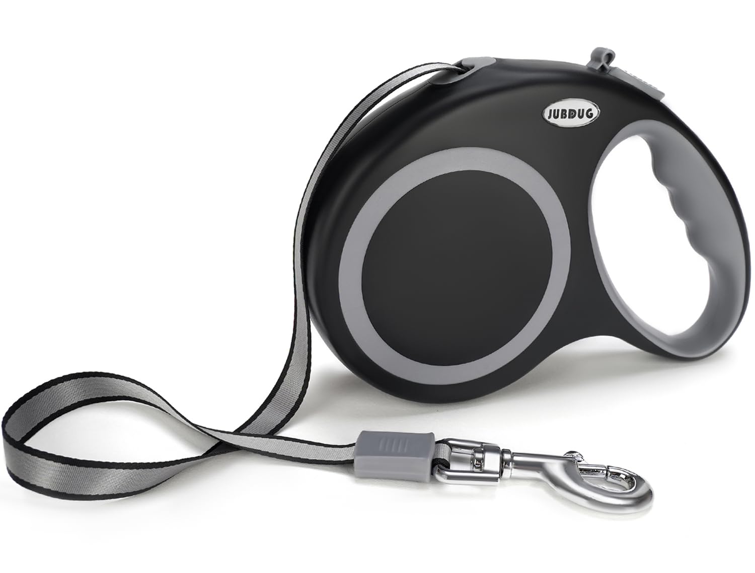 JUBDUG retractable leash demonstrates 26ft reach for relaxed, exploratory dog walks.