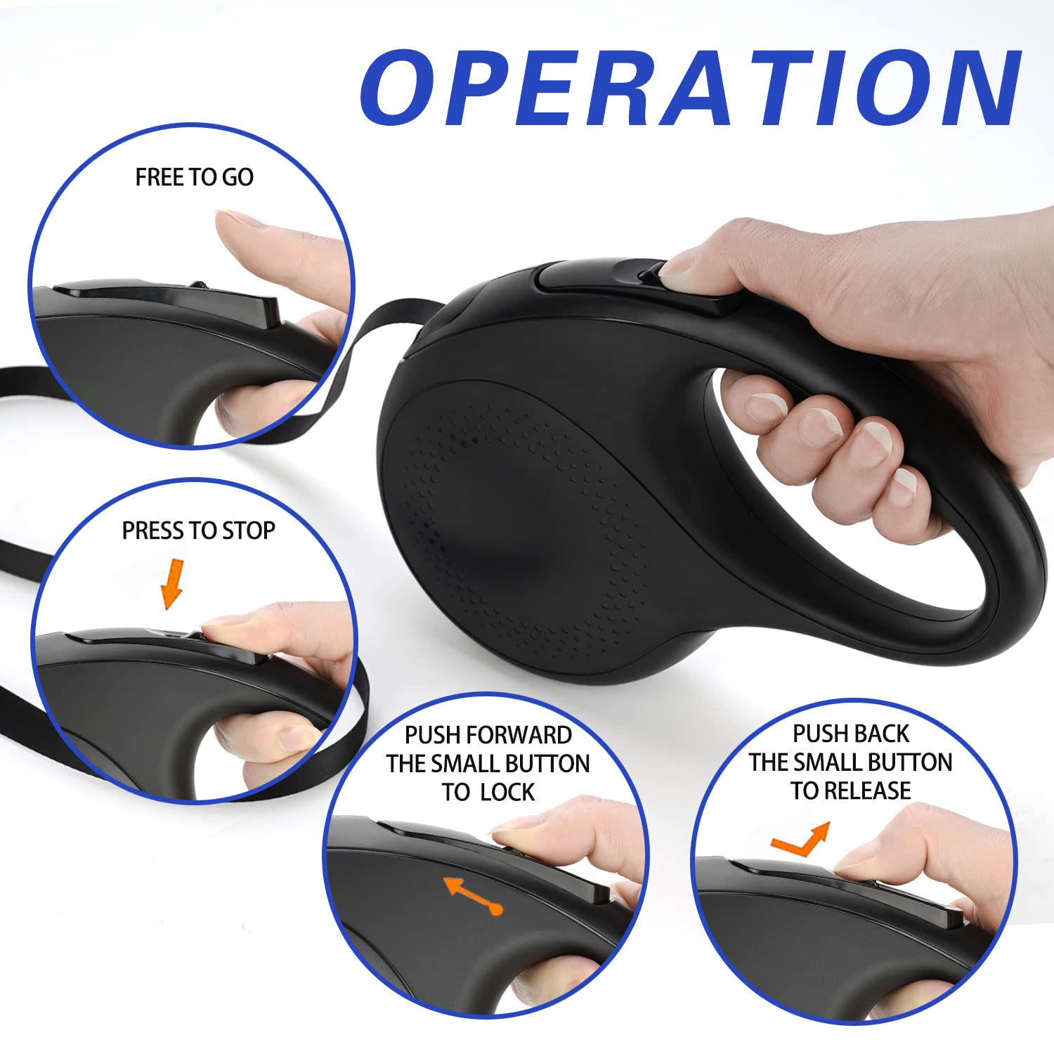 JUBDUG retractable leash 360tangle-free design minimizes tangles during walks