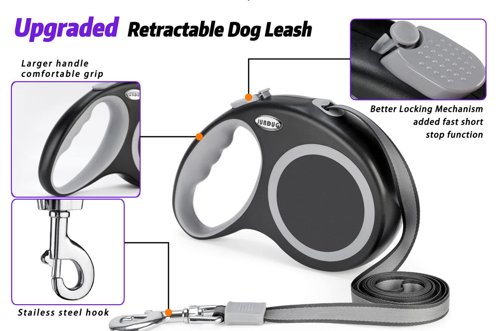 JUBDUG leash one-handed braking enables quick stops in busy areas.