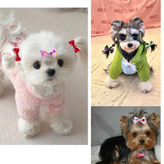 JUCCPUL bows 1.5 inch size on small dogs with gentle hold