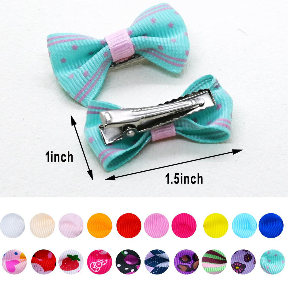 JUCCPUL dog bows close-up showing durable clip construction for secure wear.