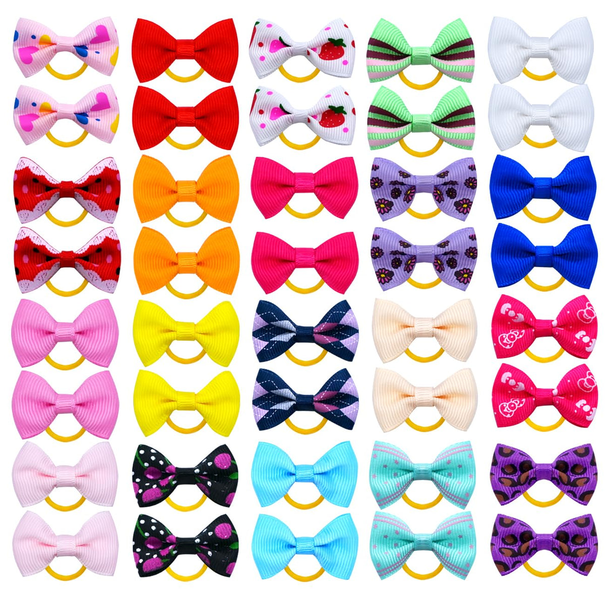 JUCCPUL dog hair bows set in colorful assortment for stylish everyday looks