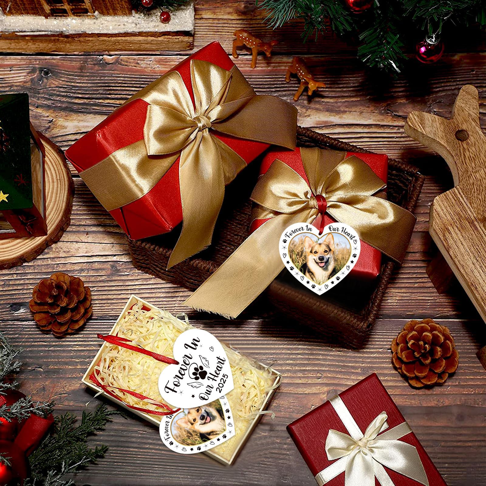 JUESMOS gift-boxed memorial ornament ready for sympathy gift.