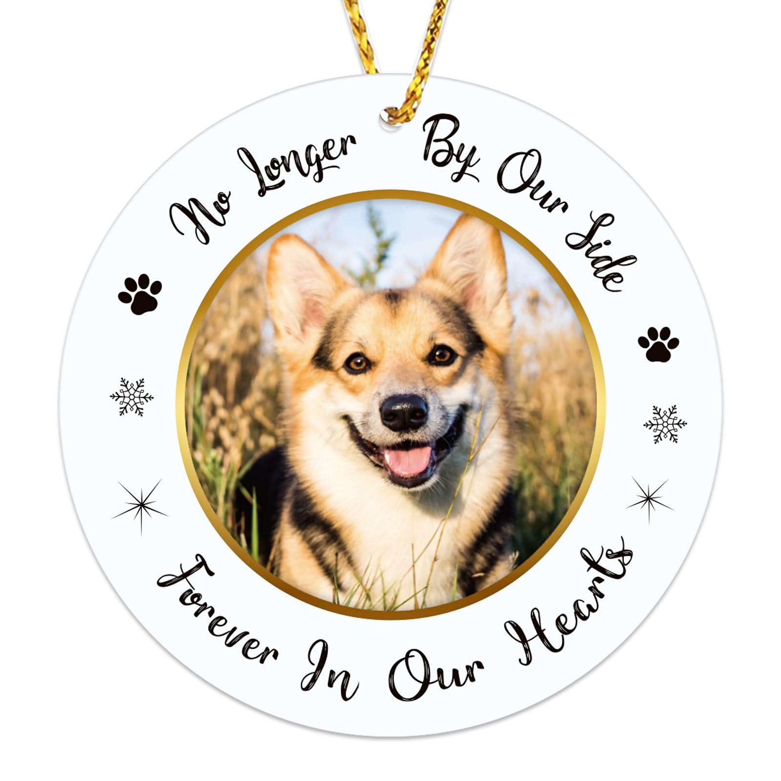JUESMOS dog memorial ornament makes a thoughtful condolence gift.
