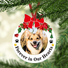 JUESMOS dog memorial ornaments cover with paw prints and snowflakes, ideal for cherished memories on the Christmas tree.