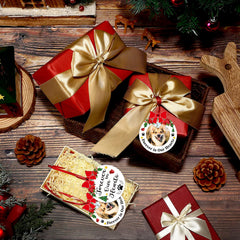 JUESMOS dog memorial ornament includes a gold hanging string for easy Christmas tree display.