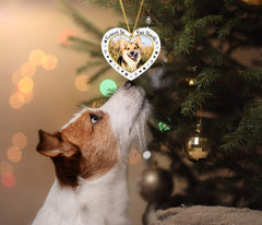 JUESMOS dog memorial ornament photo slot for two-by-two-point-three inch photo.