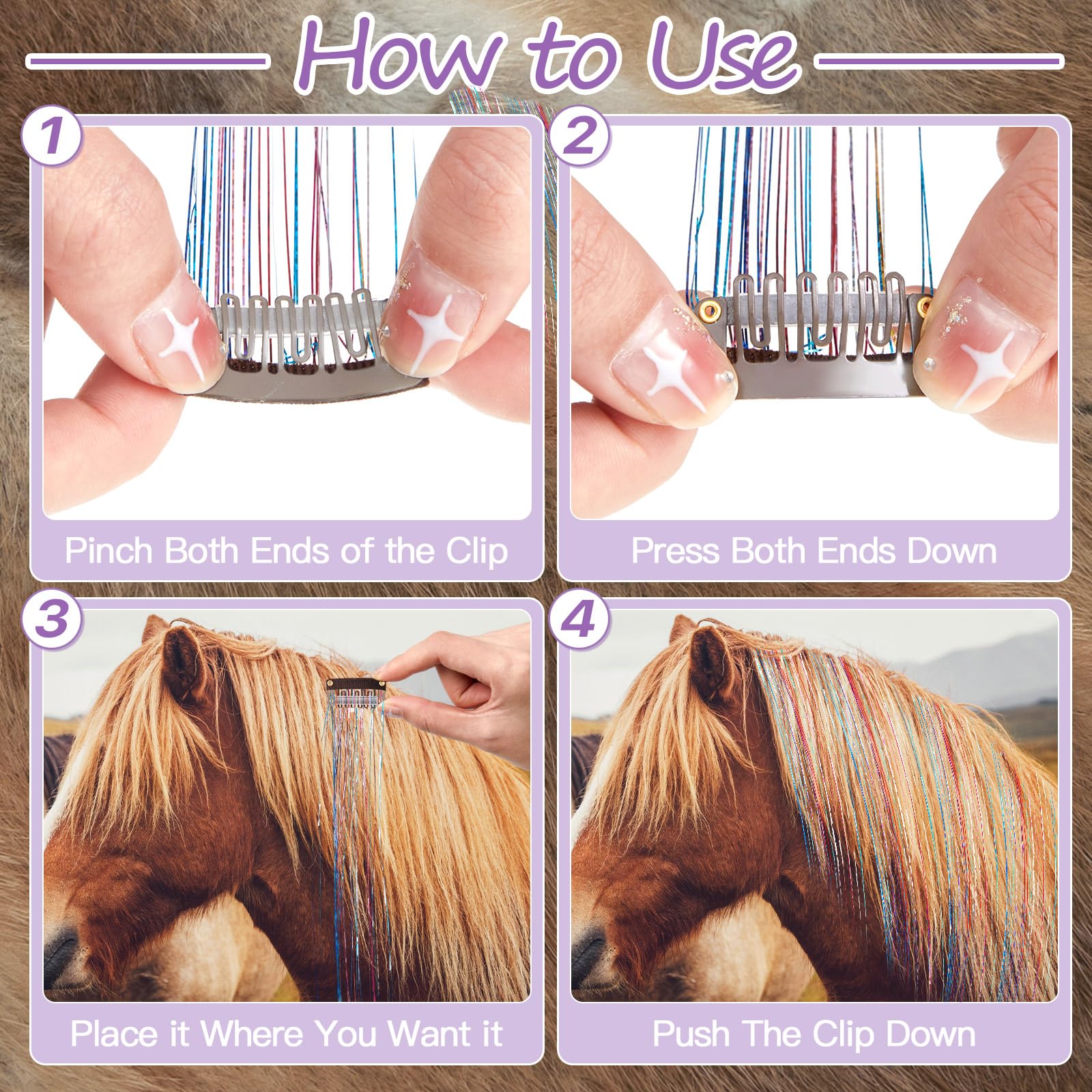 Juexica clip-in hair extension suitable for horses and humans