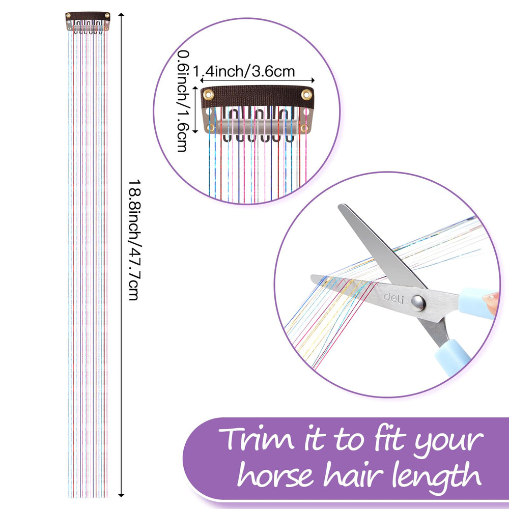Juexica hair tinsel clip 18 inch multicolor adds vibrant sparkle to mane