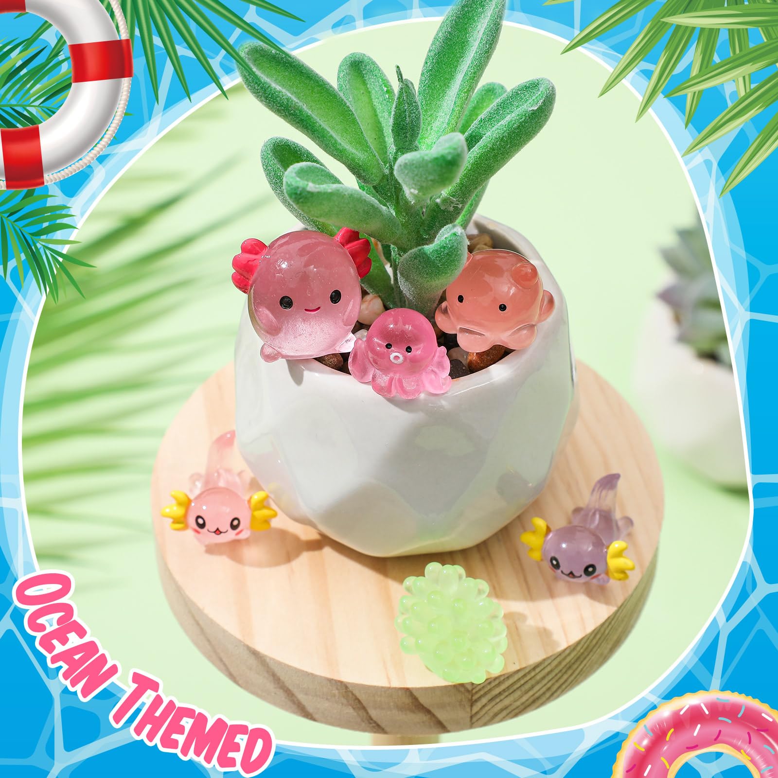 Juexica mini ocean resin shell figurine for DIY projects and dollhouses