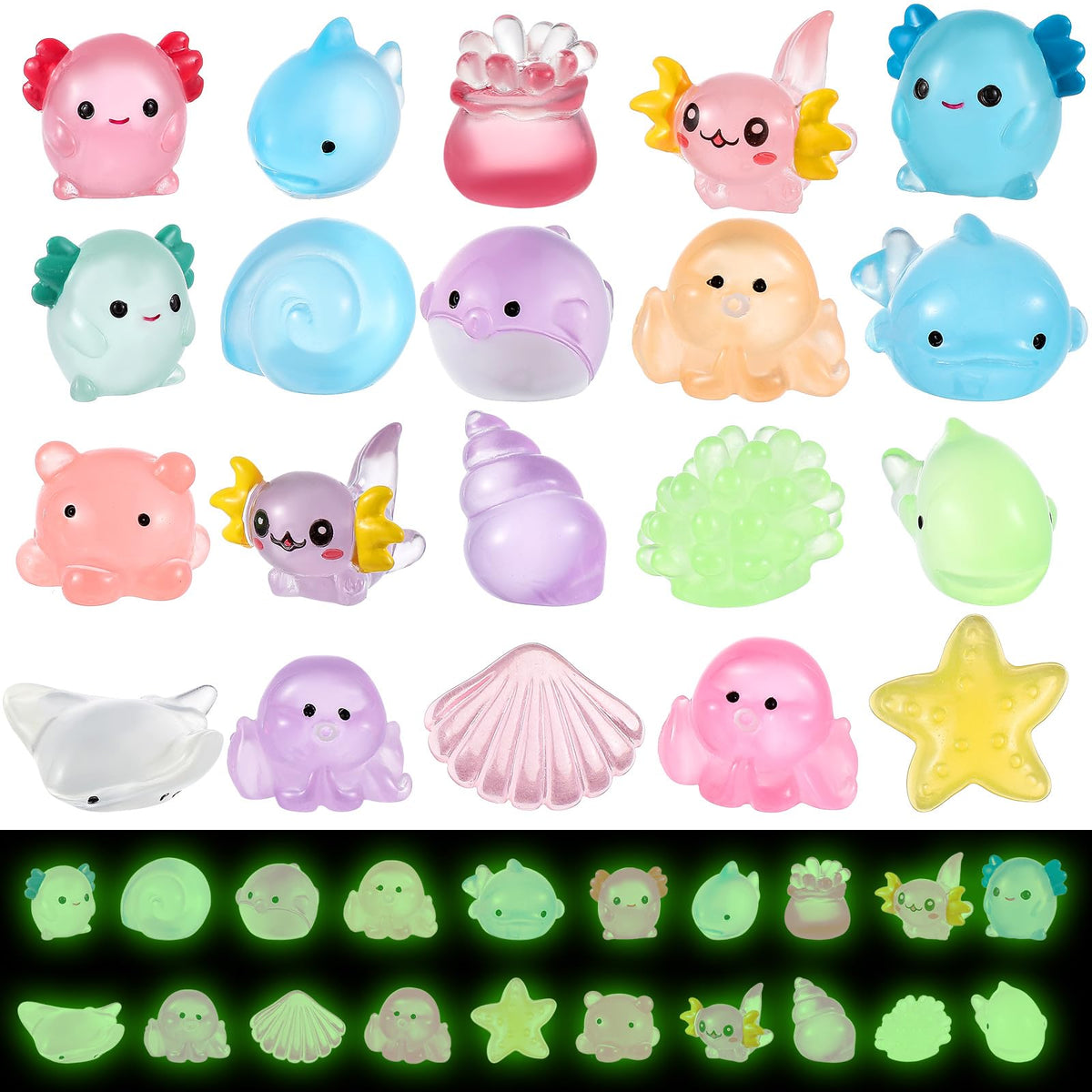 Juexica mini ocean resin whale glow-in-the-dark figure for aquariums