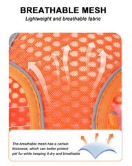 JUFOO XXXS black soft mesh harness showing four D-rings for safer tag placement.