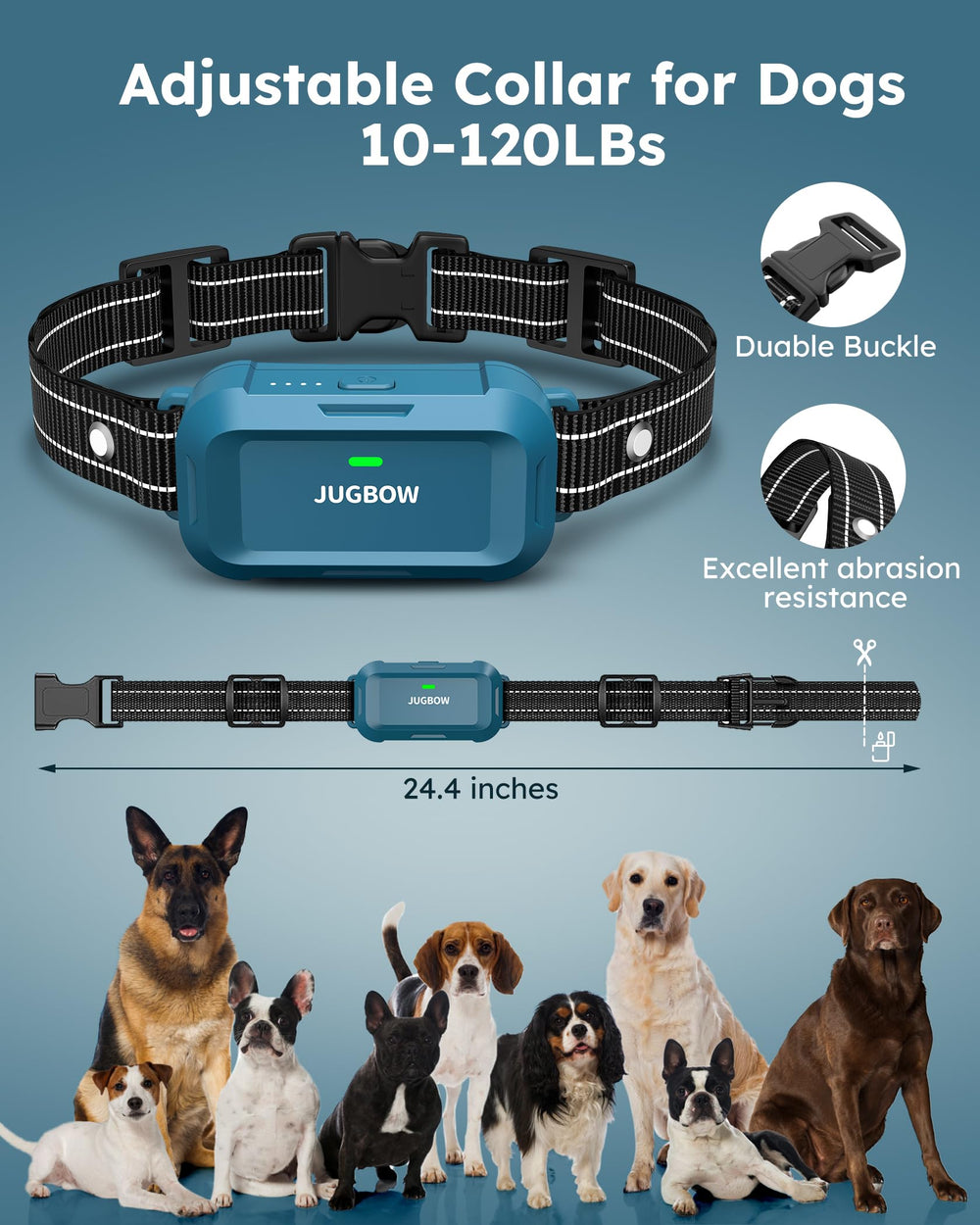 Jugbow 4200ft range lets dogs roam while training indoors or outdoors.